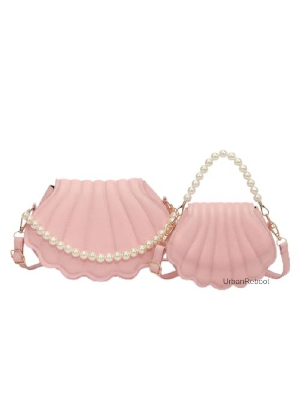 2 Pc Mother Daughter Shell Crossbody Bag Set PU Leather Purses